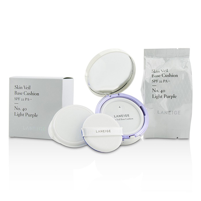 Кушон для макияжа Laneige с цветокоррекцией и SPF 22 для лица, 2x15 г (оттенок No. 60 Light Green)