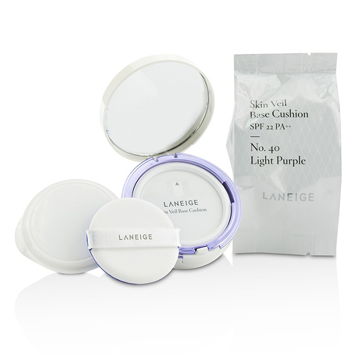 Кушон для макияжа Laneige с цветокоррекцией и SPF 22 для лица, 2x15 г (оттенок No. 60 Light Green)