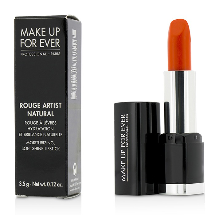 Помада для губ с мягким сиянием Make Up For Ever Rouge Artist Natural 3.5 г, тёплый оранжевый оттенок
