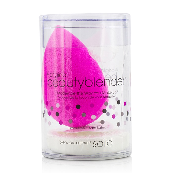 Набор для макияжа BeautyBlender: спонж и очищающее средство Solid BlenderCleanser 2 шт.