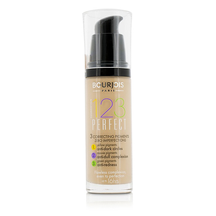 Тональный флюид Bourjois 123 Perfect SPF 10 для лица, 30 мл, с цветокоррекцией и увлажнением