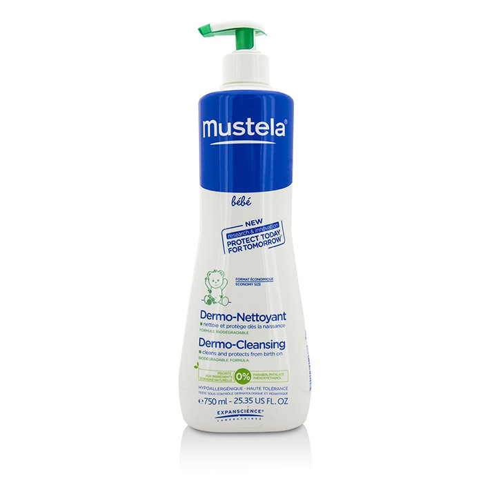 Mustela гель для купания 750 мл с гипоаллергенной формулой для новорожденных, без мыла, для чувствительной кожи