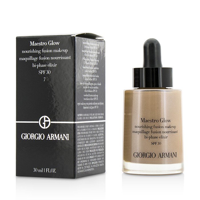 Тональный флюид Giorgio Armani Maestro Glow с питательными маслами и SPF 30 для сияния кожи, 30 мл