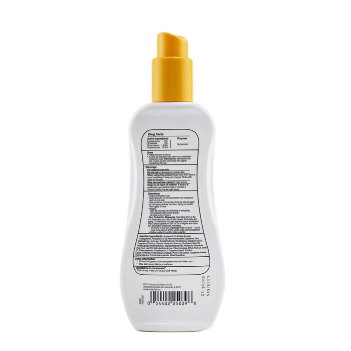 Солнцезащитный спрей-гелий Australian Gold SPF 15, 237 мл с увлажняющими маслами для лица и тела