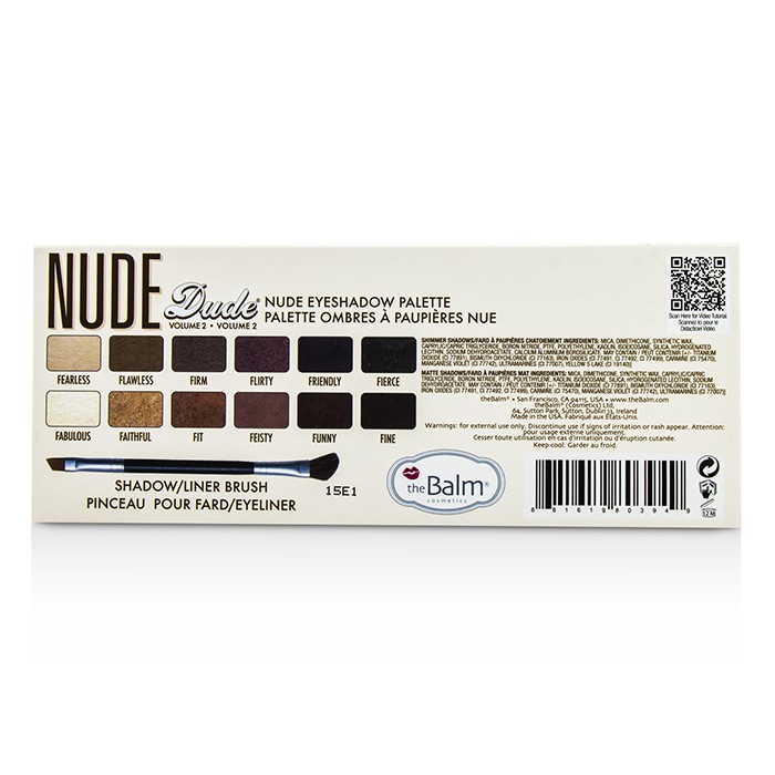 Палитра теней для век TheBalm Nude Dude, 12 оттенков, 9.6 г