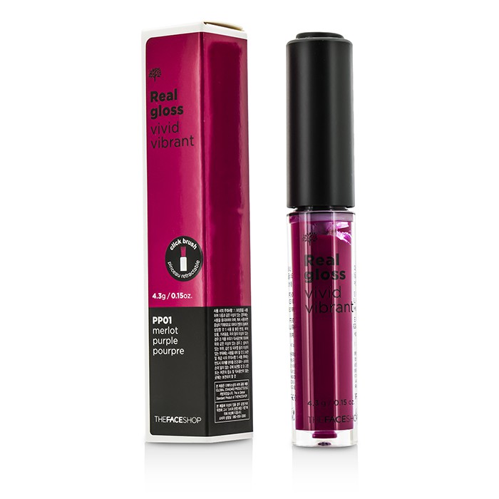Помада The Face Shop Real Gloss Vivid с ярким блеском для губ, оттенок PK01 Candy Kiss Rose, 4,3 г