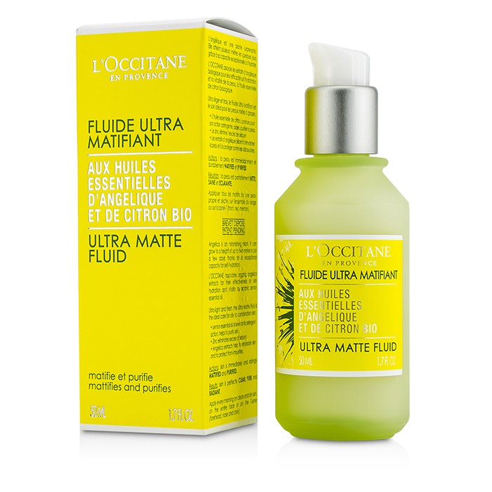 L'Occitane матирующий флюид с ангеликой и лимоном для жирной кожи, 50 мл
