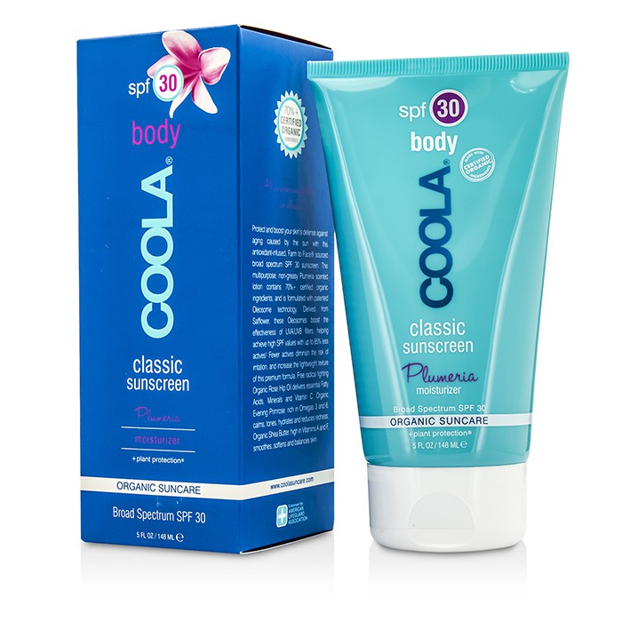 Coola увлажняющий крем для тела SPF 30 с маслом сафлора и плюмерией, 148 мл