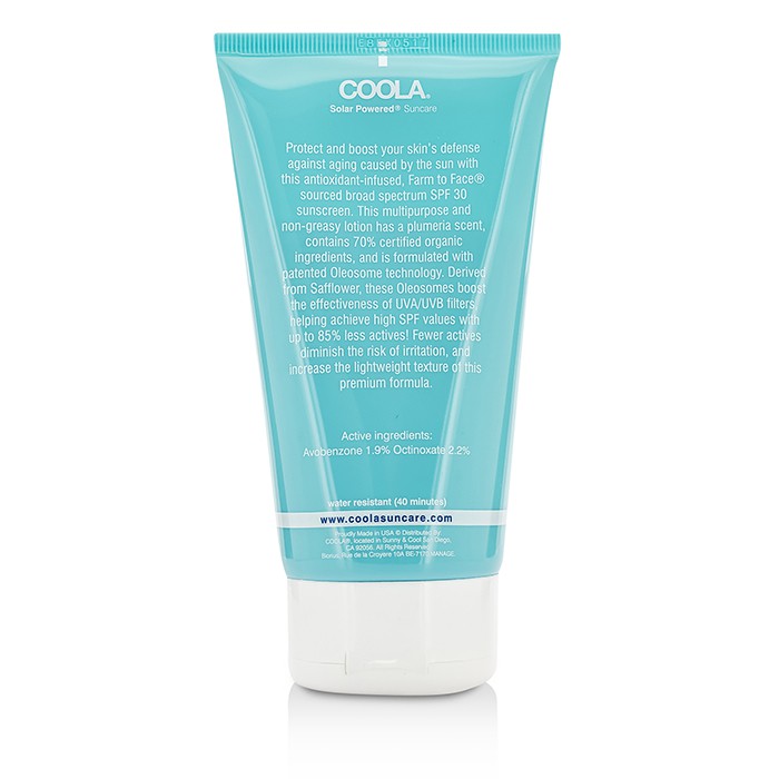 Coola увлажняющий крем для тела SPF 30 с маслом сафлора и плюмерией, 148 мл