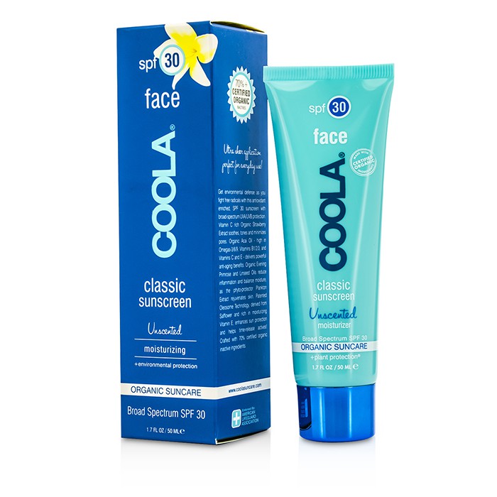 Солнцезащитный крем для лица Coola SPF 30 с органическим маслом акай, 50 мл