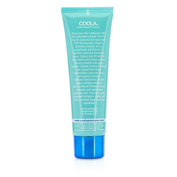 Солнцезащитный крем для лица Coola SPF 30 с органическим маслом акай, 50 мл