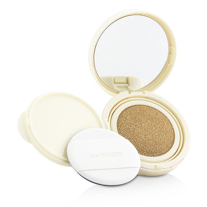 Тональный крем с аргановым маслом для лица The Saem Eco Soul Moist Aura Cushion SPF50, 15 г