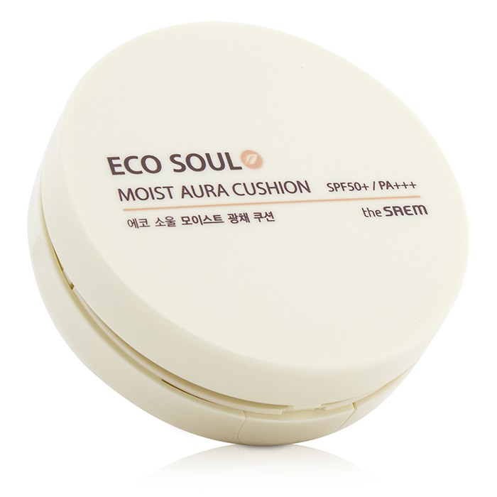 Тональный крем с аргановым маслом для лица The Saem Eco Soul Moist Aura Cushion SPF50, 15 г