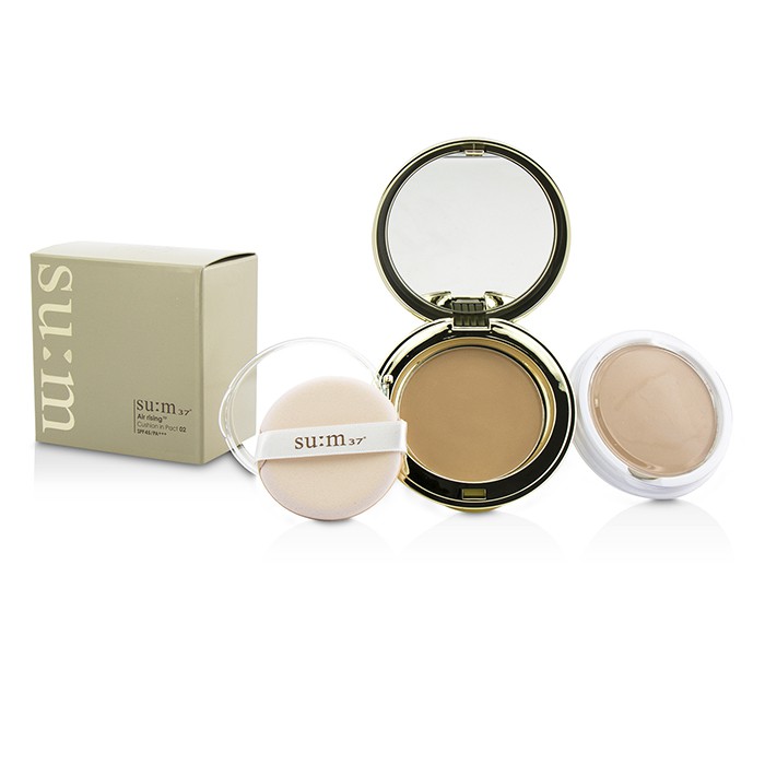 Тональный крем SU:M37 Air Rising Cushion SPF 45, 2x13 г — легкое покрытие с защитой и сиянием для идеального макияжа.