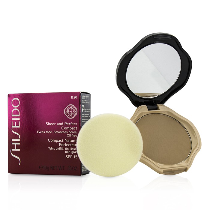 Компактная тональная основа Shiseido с SPF 15, 10 г для безупречного и сияющего тона кожи