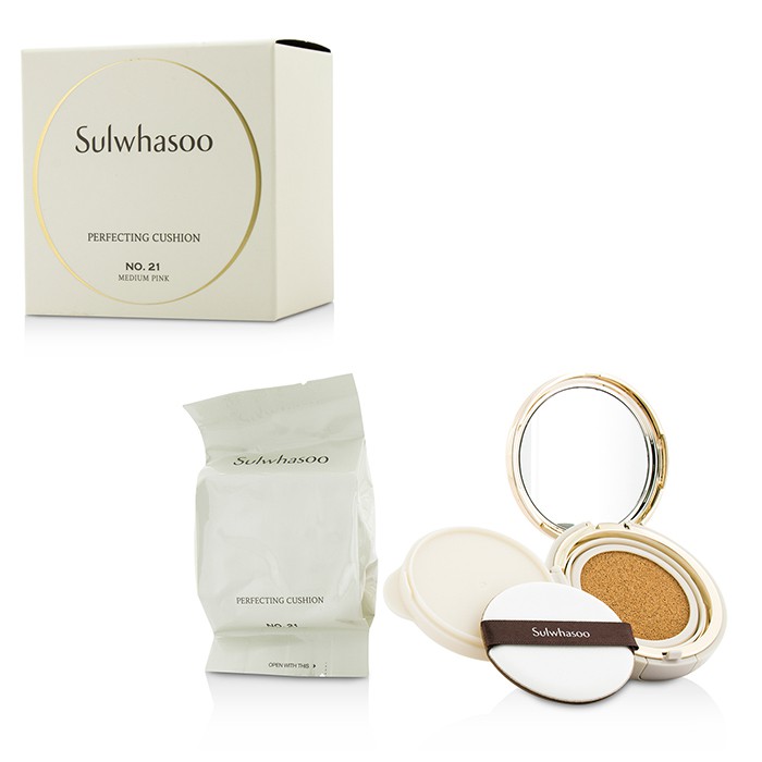 Сушающая основа для лица Sulwhasoo Perfecting Cushion SPF50 2x15г с лифтинг-эффектом и защитой от UV-лучей