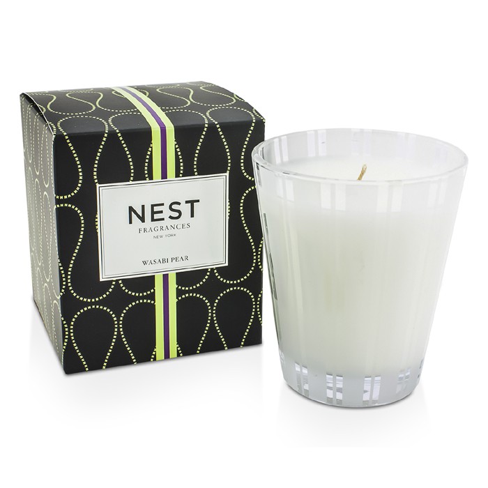 Ароматическая свеча Nest Wasabi Pear 230 г — свежий аромат васаби и груши для уютного интерьера