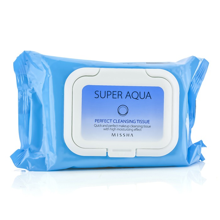 Очищающие салфетки Missha Super Aqua с экстрактами алоэ и огурца для лица, 40 штук