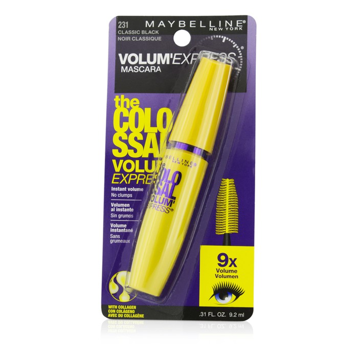 Тушь для ресниц Maybelline с коллагеном для объема, washable, 9.2 мл