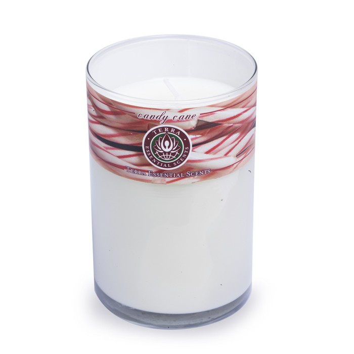 Ароматическая свеча Terra Essential Scents "Конфетные тросточки" из натурального соевого воска, 340 г