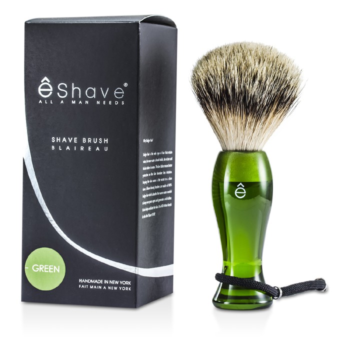 Щётка для бритья Eshave из натурального бараньего волоса, зелёная, 1 шт.