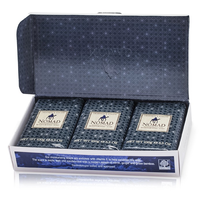 Увлажняющее мыло для мужчин с витамином Е, 3x150 г, Crabtree & Evelyn