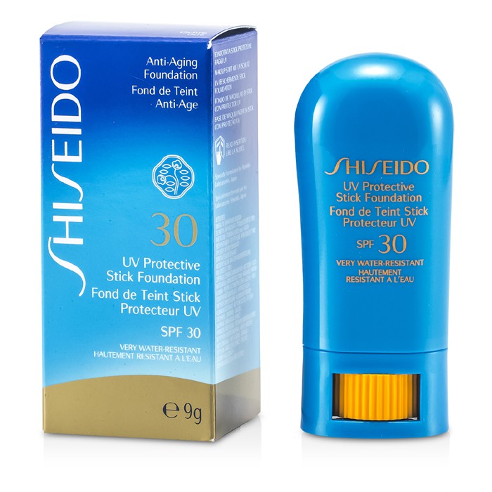 Тональный стик с SPF30 для лица Shiseido, 9 г — защита и увлажнение кожи от UV-лучей