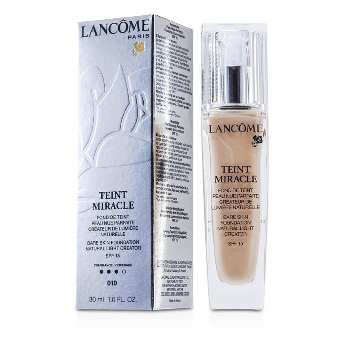 Тональная основа с перламутровыми пигментами для лица Lancome Teint Miracle, 30 мл, SPF 15