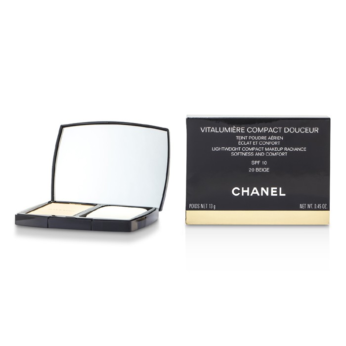 Chanel Vitalumiere компактный тональный крем с экстрактом персиковых косточек для лица SPF 10, 13 г