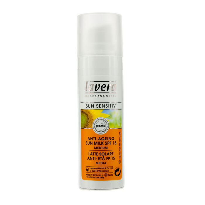 Lavera солнцезащитное молоко для лица и декольте с маслом граната и SPF 15, 30 мл