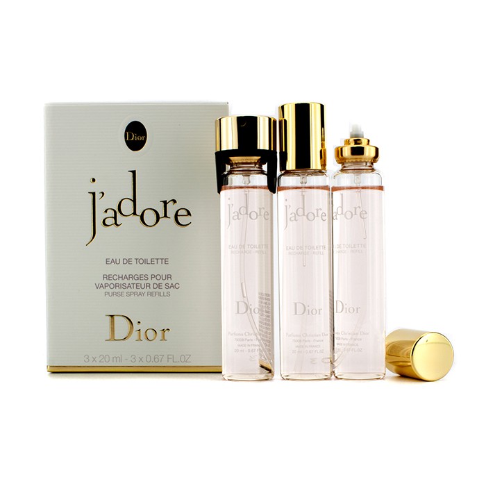 Christian Dior J'Adore туалетная вода для сумочки, цветочный аромат 3x20 мл