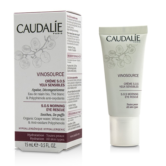 Caudalie Vinosource крем для век с органической виноградной водой, 15 мл