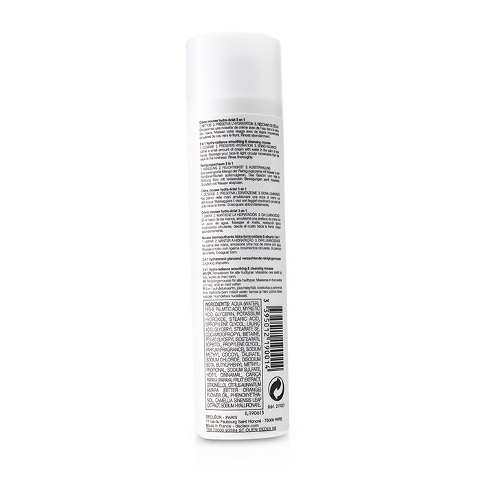 Decleor мусс для очищения 3 в 1 с гиалуроновой кислотой для лица, 200 мл
