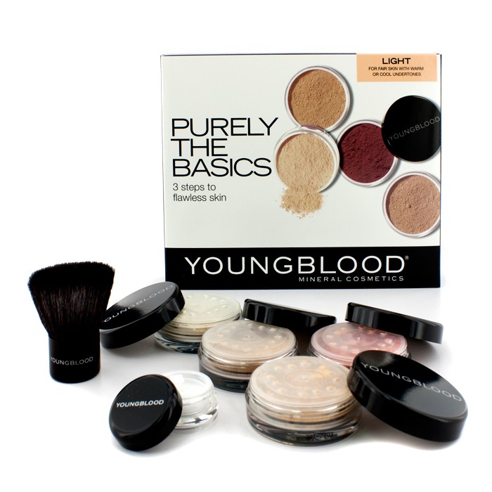 Макияжный набор Youngblood Purely The Basics, 6 предметов: минеральные основы, румяна, пудра, кисть