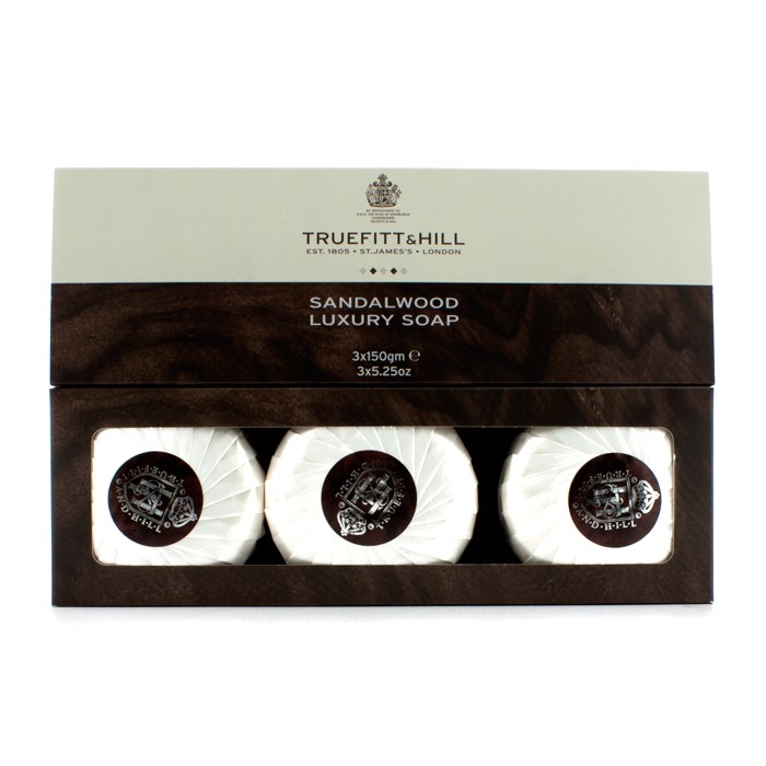 Мыло сандаловое Truefitt & Hill, тройное, 3x150 г, для тела, мягкое очищение и уход.