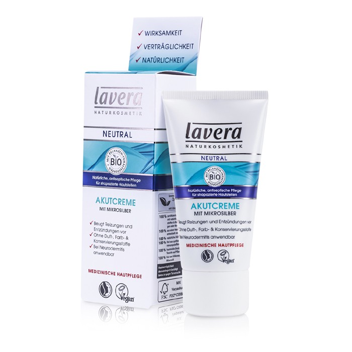 Brand: LaveraOld Name: Neutral SOS Cream W/ Micro Silver CreamSize: 50ml/1.6ozDescription: Крем для чувствительной кожи от Lavera — это органическое средство, предназначенное для интенсивного увлажнения и восстановления очень чувствительной кожи. Его уник