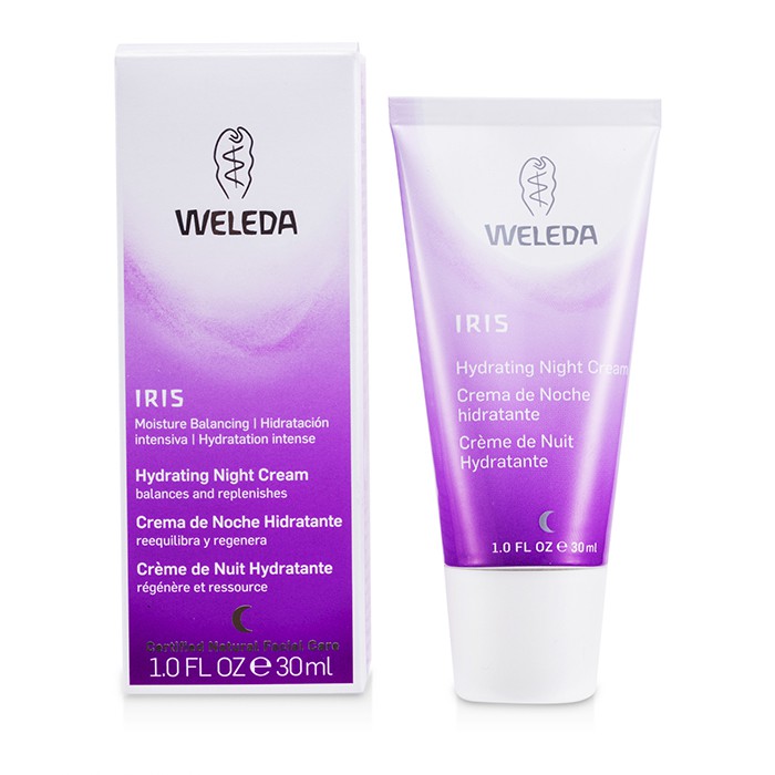 Brand: WeledaOld Name: Iris Hydrating Night CreamSize: 30ml/1ozDescription: Идеальный выбор для ночного ухода за кожей, этот увлажняющий крем от Weleda обладает богатой текстурой и натуральным составом, который способствует восстановлению и поддержанию оп