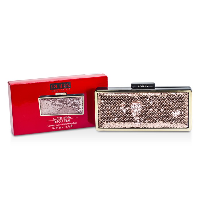 Палетка для макияжа Pupa Clutch Mania Disco Time, 18.7 г: румяна, тени, карандаш и блеск для губ