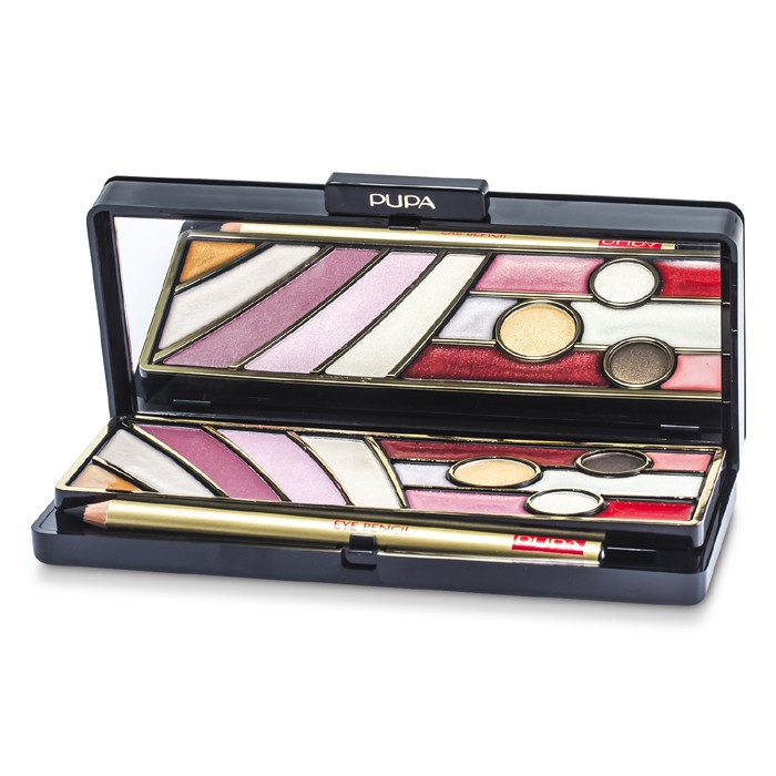 Палетка для макияжа Pupa Clutch Mania Disco Time, 18.7 г: румяна, тени, карандаш и блеск для губ