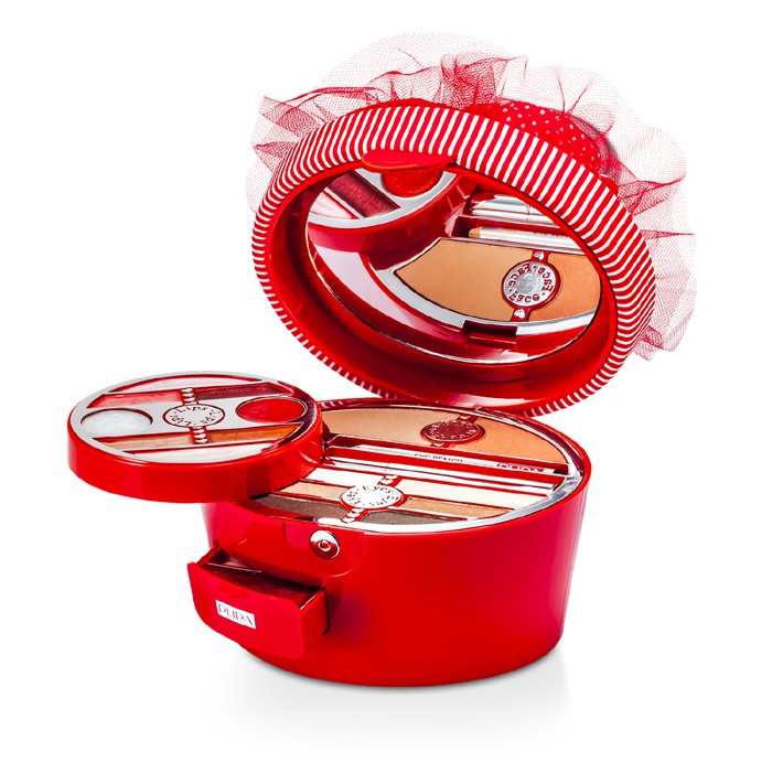 Косметическая палитра Pupa Haute Couture Vanity, 24 г: бронзирующая пудра, румяна, тени, карандаш и блески для губ