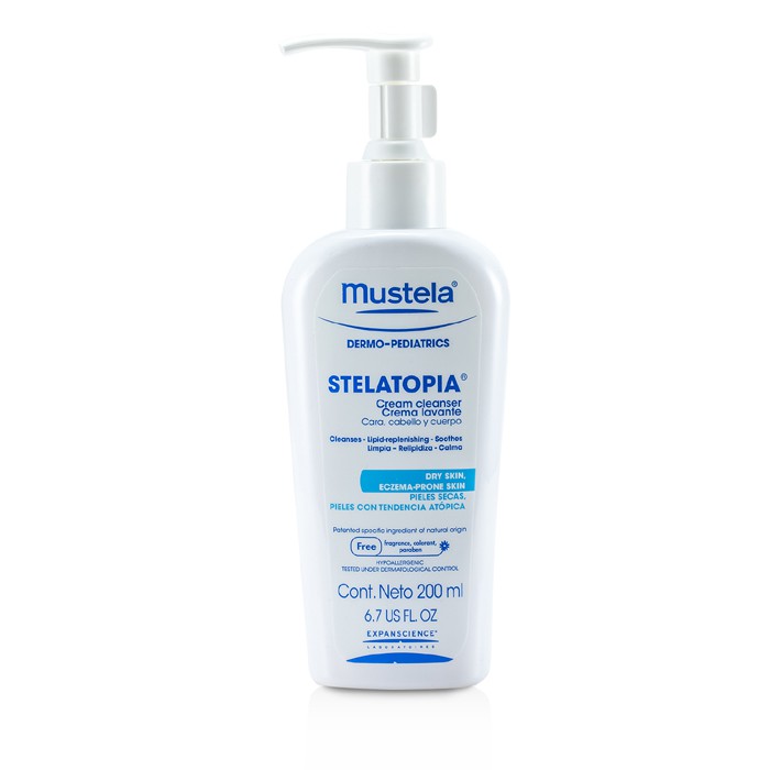 Кремовое очищающее средство для деликатной кожи Mustela с активным восстанавливающим комплексом, 200 мл
