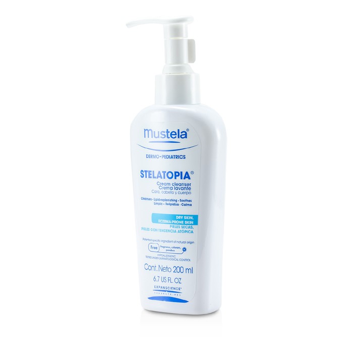 Кремовое очищающее средство для деликатной кожи Mustela с активным восстанавливающим комплексом, 200 мл