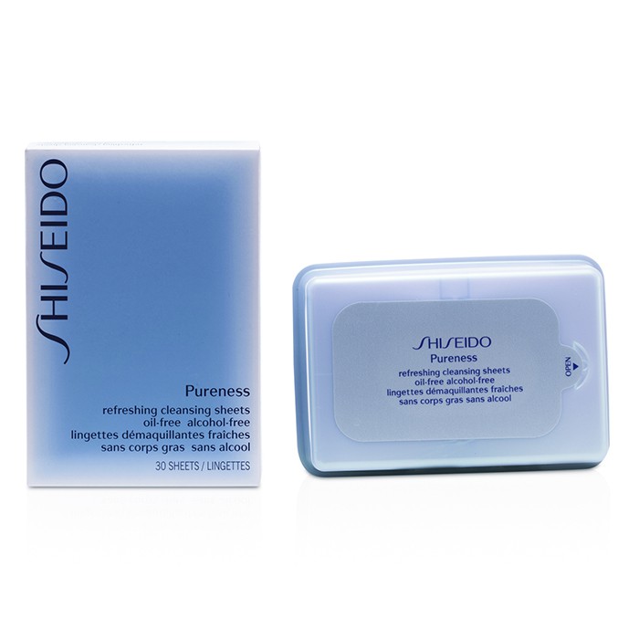 Очищающие салфетки для лица с экстрактом хлопка Shiseido Pureness, 30 шт.
