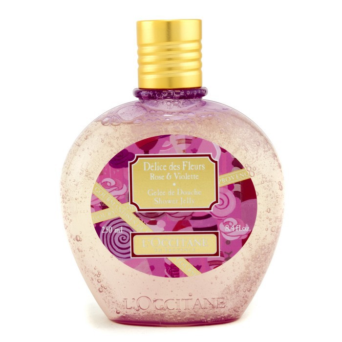 Оживляющее душистое желе для душа с ароматом розы и фиалки L'Occitane, 250 мл