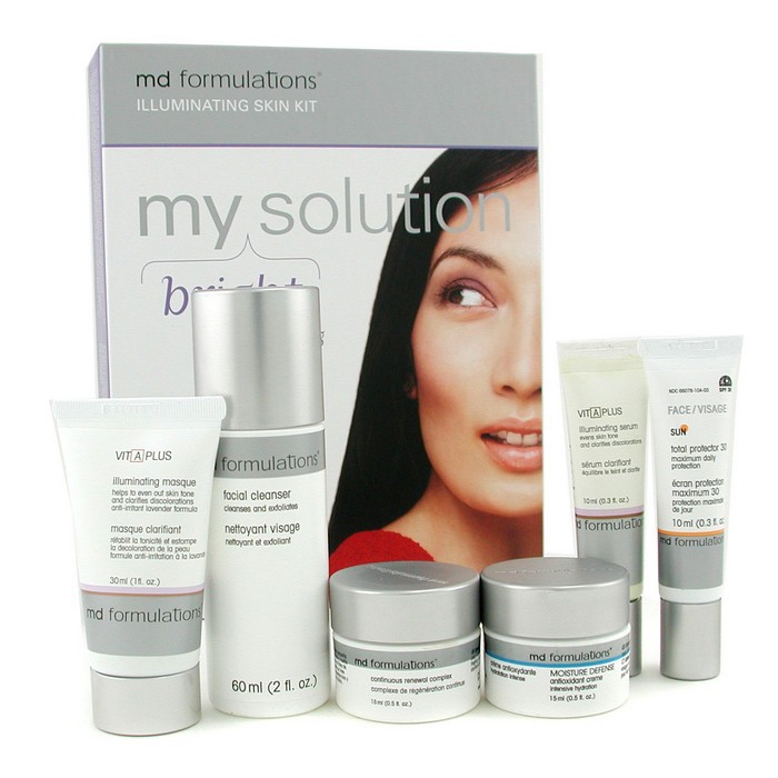 Набор для осветления кожи MD Formulations: очищение, сыворотка, маска, крем и защита, 6 шт.