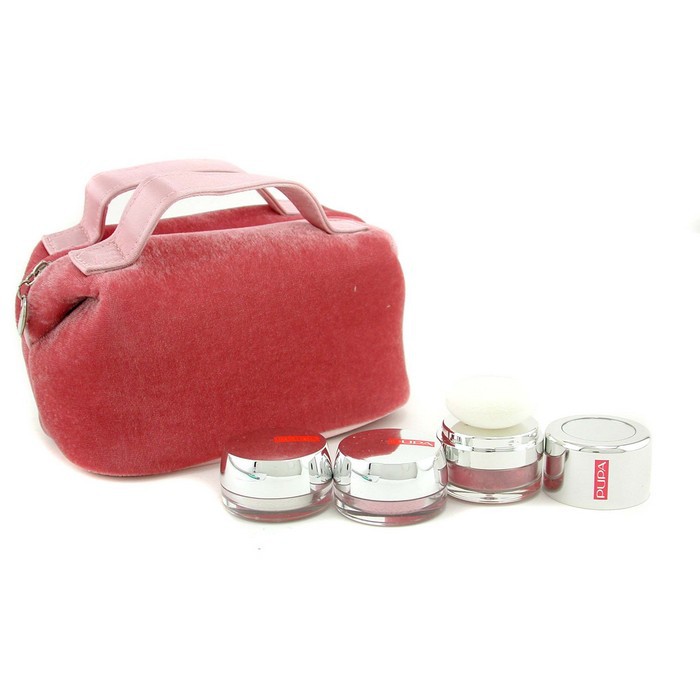 Набор Mineral Silk для макияжа: румяна Precious Pink (3 г) и тени White Pearl и Liberty Pink (по 1,5 г) + косметичка.