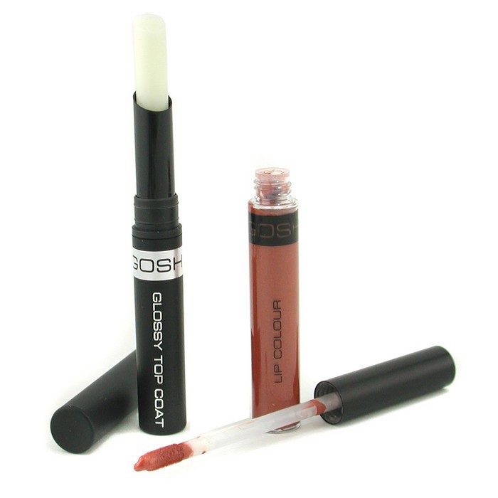 Помада и блеск для губ Gosh Everlasting Lips 709 глубокий шоколад, 2 шт. - стойкий цвет и блеск без обновлений