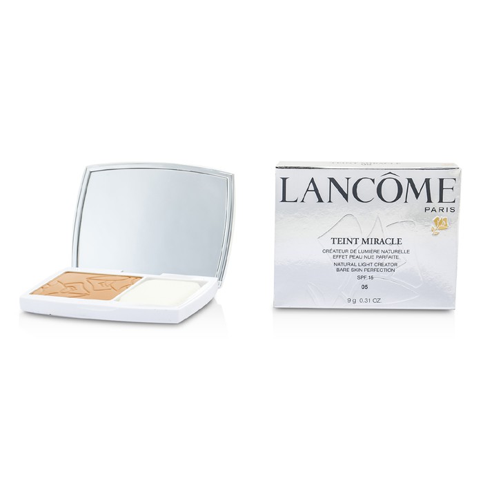 Тональная пудра Lancome Teint Miracle SPF 15 для лица 9 г с эффектом естественного сияния