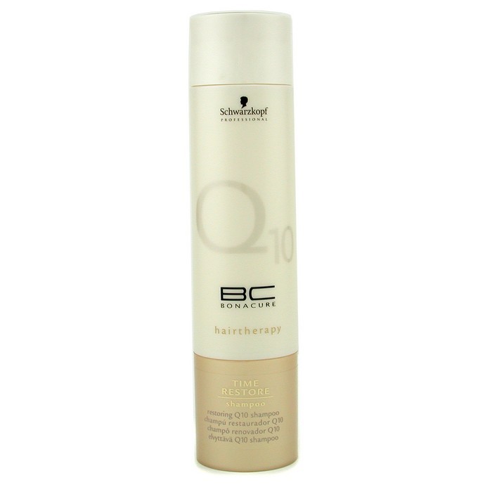 Шампунь восстановления Schwarzkopf BC Time Restore Q10, 250 мл — для сухих и поврежденных волос с коэнзимом Q10 и коллагеном