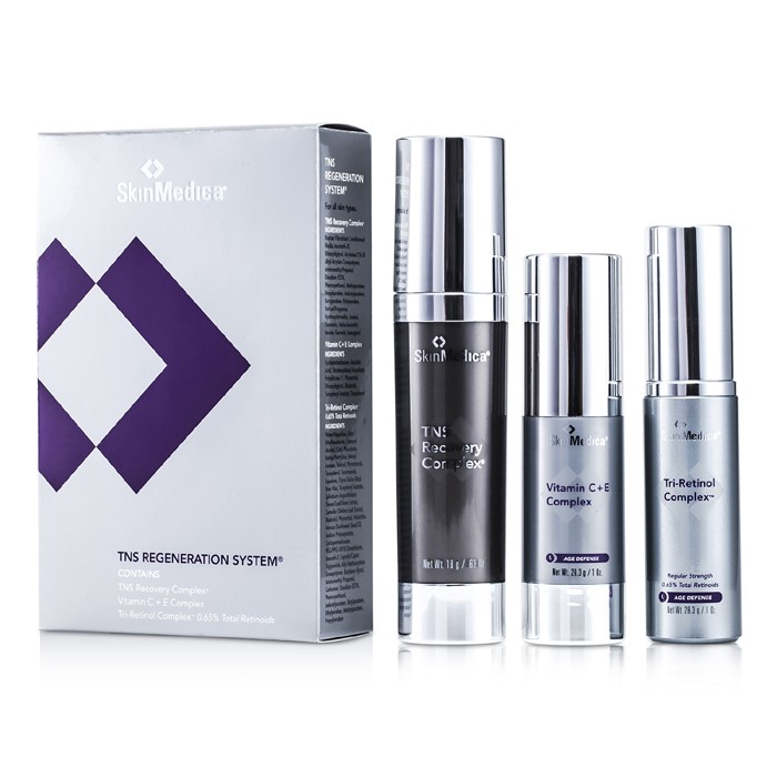 Косметический набор для восстановления кожи Skin Medica TNS Regeneration System, 3 шт. (TNS Recovery, витамин C+E, Tri-Retinol)